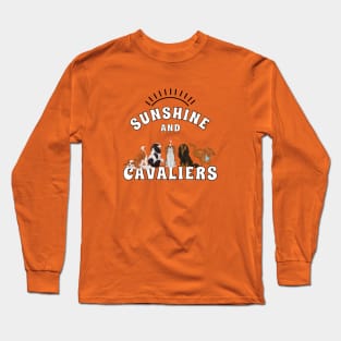 Sunshine and Cavaliers (Cavalier King Charles Spaniels) White Long Sleeve T-Shirt